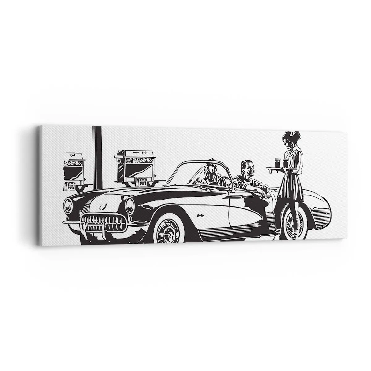 Cuadro sobre lienzo - Impresión de Imagen - Años 60 - la América despreocupada - 90x30 cm