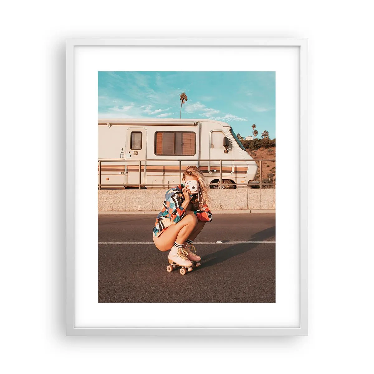 Póster en marco blanco - ¡Sonrían, por favor! - 40x50 cm