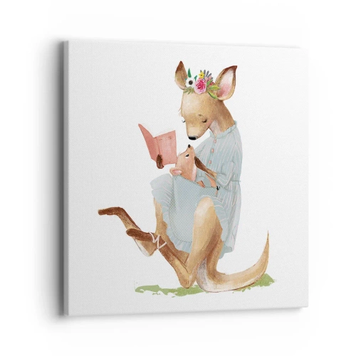 Cuadro sobre lienzo - Impresión de Imagen - Léeme un cuento, mamá - 40x40 cm