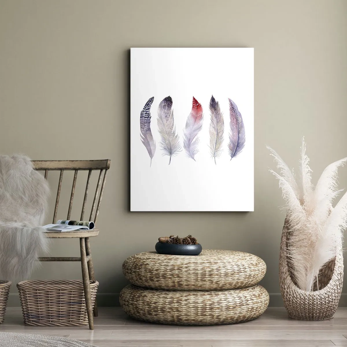 Cuadro sobre lienzo - Impresión de Imagen - Suave como la niebla de muchos colores - 65x120 cm