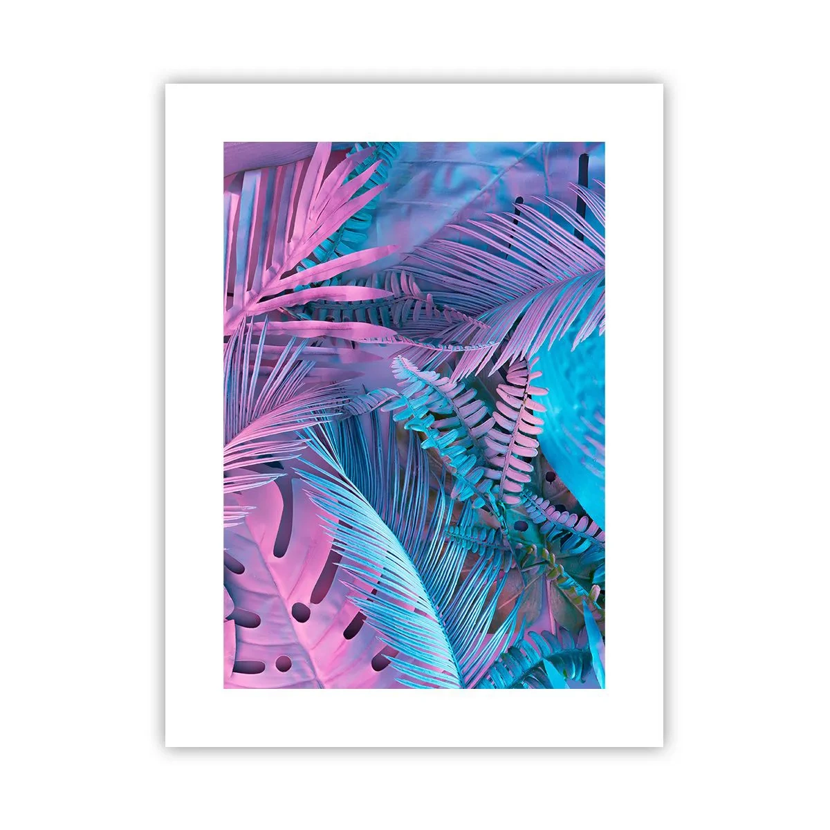 Póster - Trópicos en rosa y azul - 30x40 cm