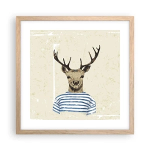 Póster en marco roble claro - Porque me gustan las camisas de rayas - 40x40 cm