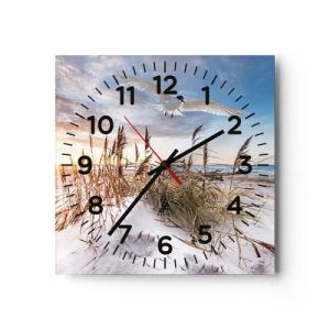 Reloj de pared - Reloj de vidrio - Viento del mar - 30x30 cm