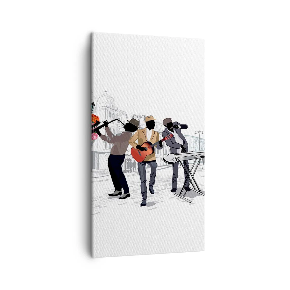 Cuadro sobre lienzo - Impresión de Imagen - Música de la calle - 45x80 cm