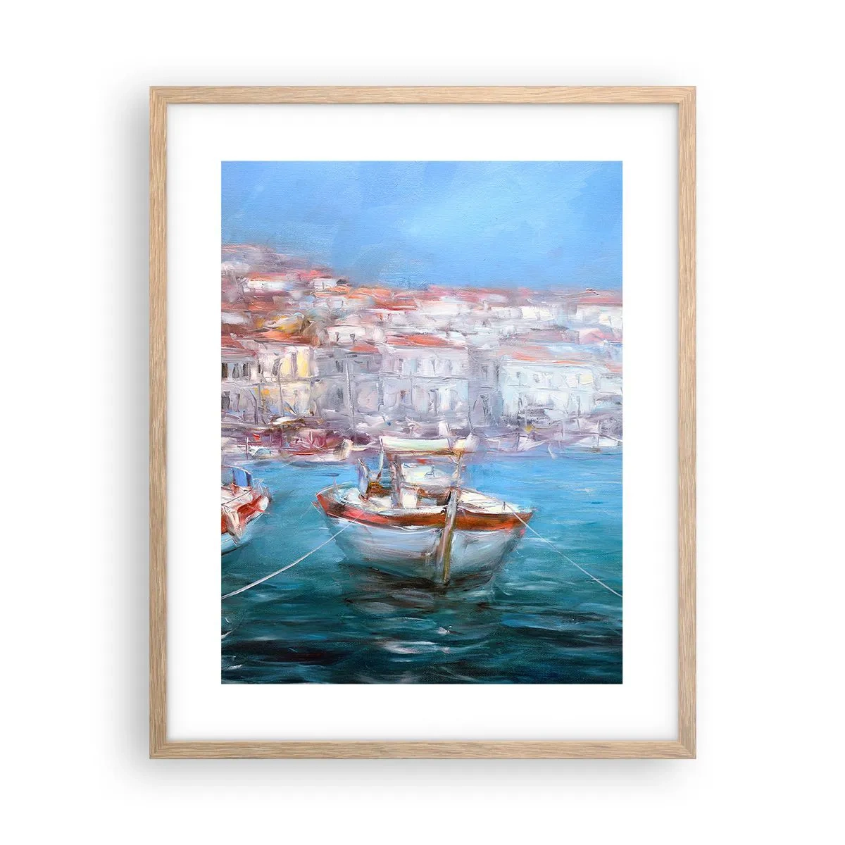 Póster en marco roble claro - Bahía italiana - 40x50 cm