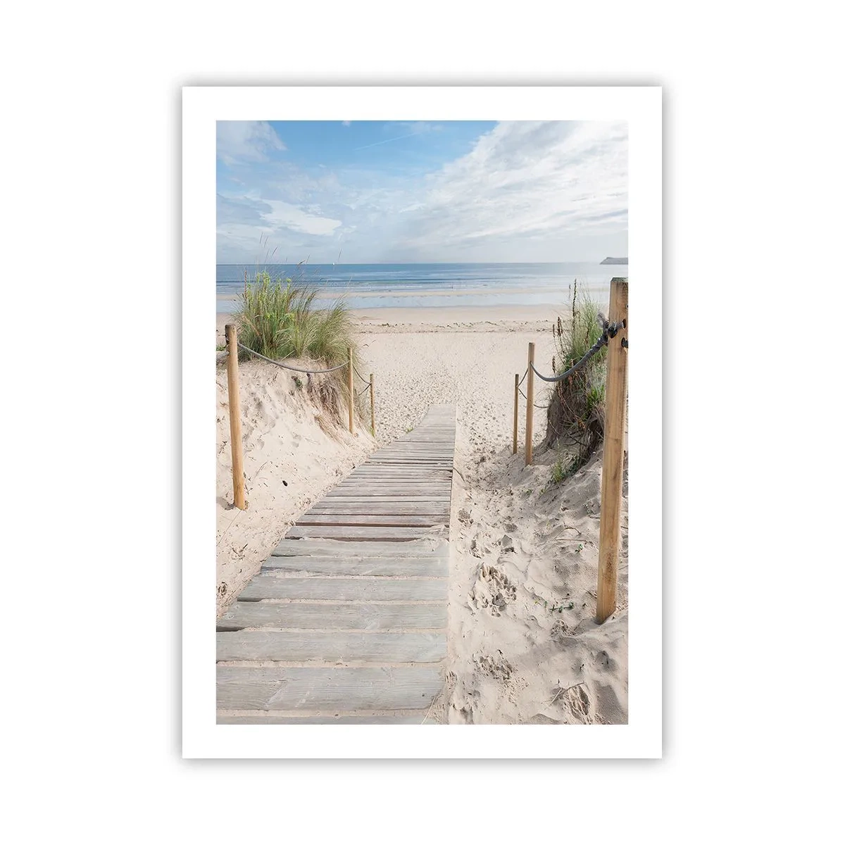 Póster - Camino a la playa con vistas al mar - 50x70cm - Hasta el horizonte - Decoración de pared moderna para salón y dormitorio ARTTOR