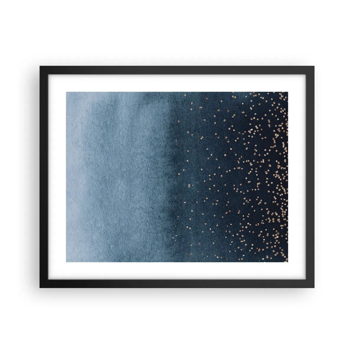 Póster en marco negro - Composición - fases azules - 50x40 cm
