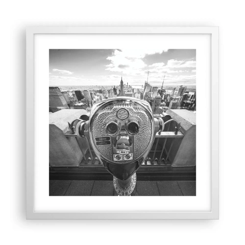 Póster en marco blanco - Sobre la ciudad - 40x40 cm