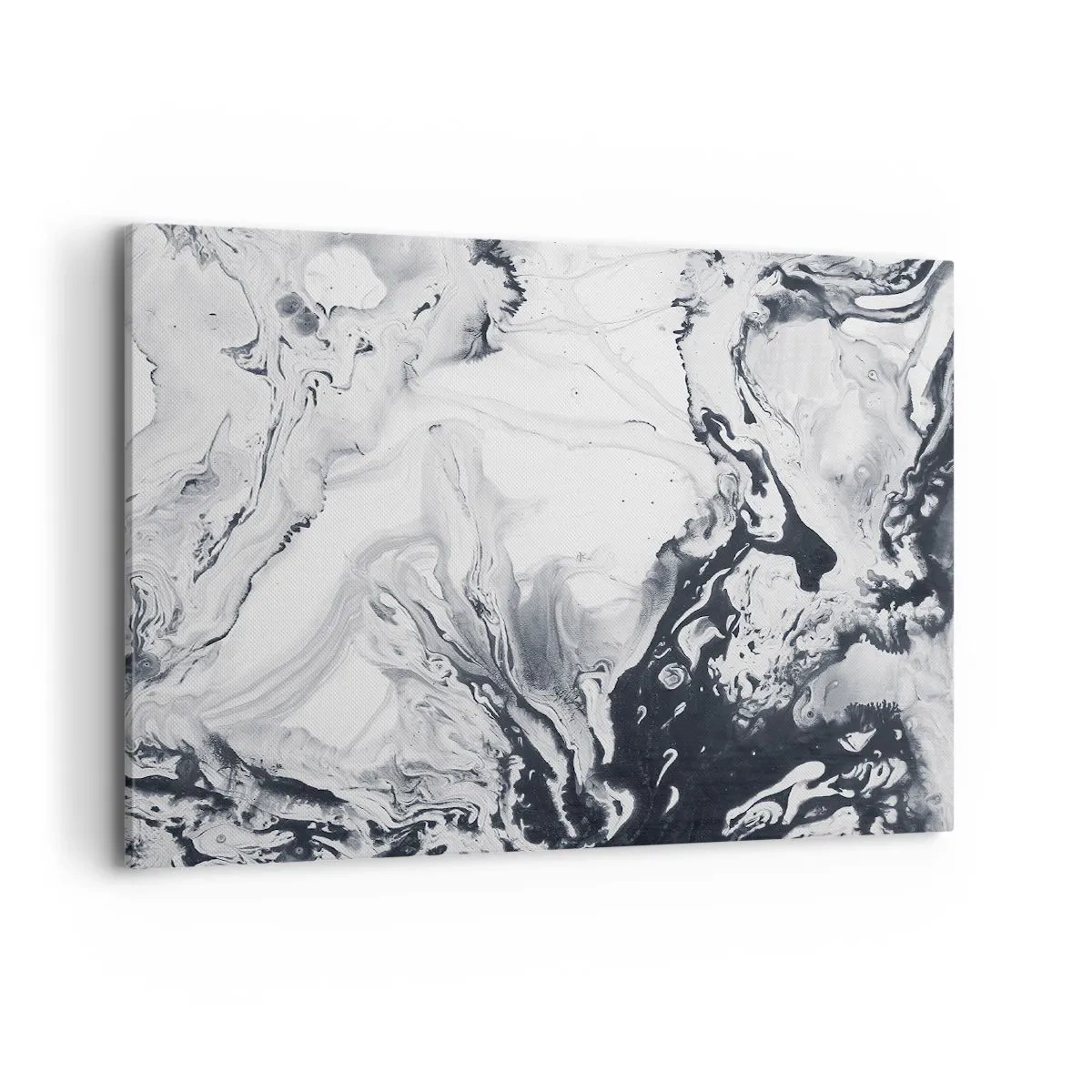 Cuadro sobre lienzo - Impresión de Imagen - Patrón abstracto monocromático con efecto mármol. - 100x70cm - Dentro de la Tierra - Decoración de pared moderna para salón y dormitorio ARTTOR