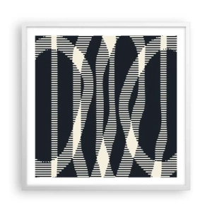 Póster en marco blanco - Un intento de romper la oscuridad - 60x60 cm