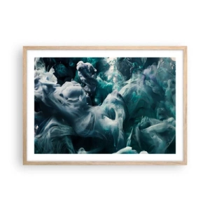 Póster en marco roble claro - Un movimiento de color - 70x50 cm