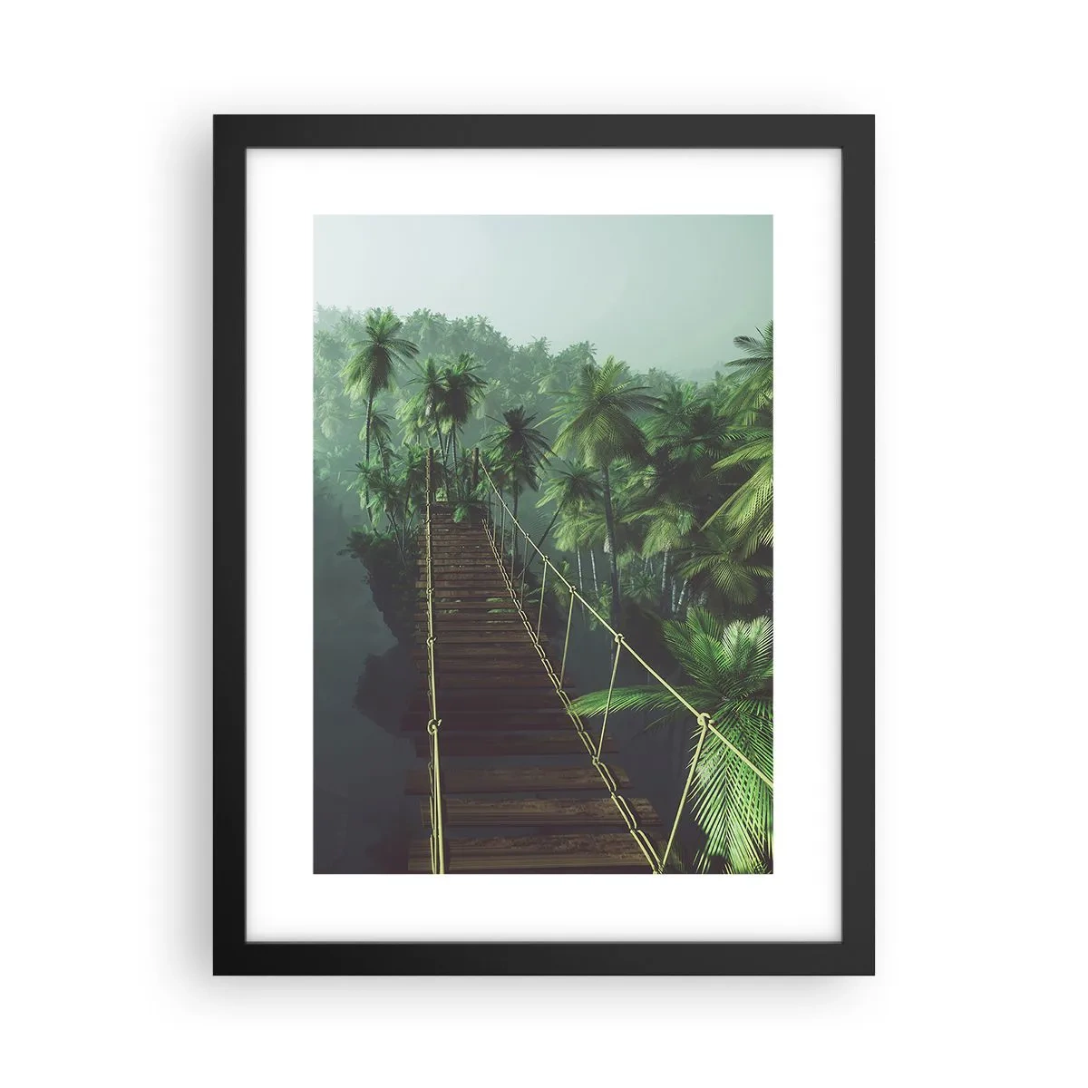 Póster en marco negro - Sobre un mar de verde - 30x40 cm