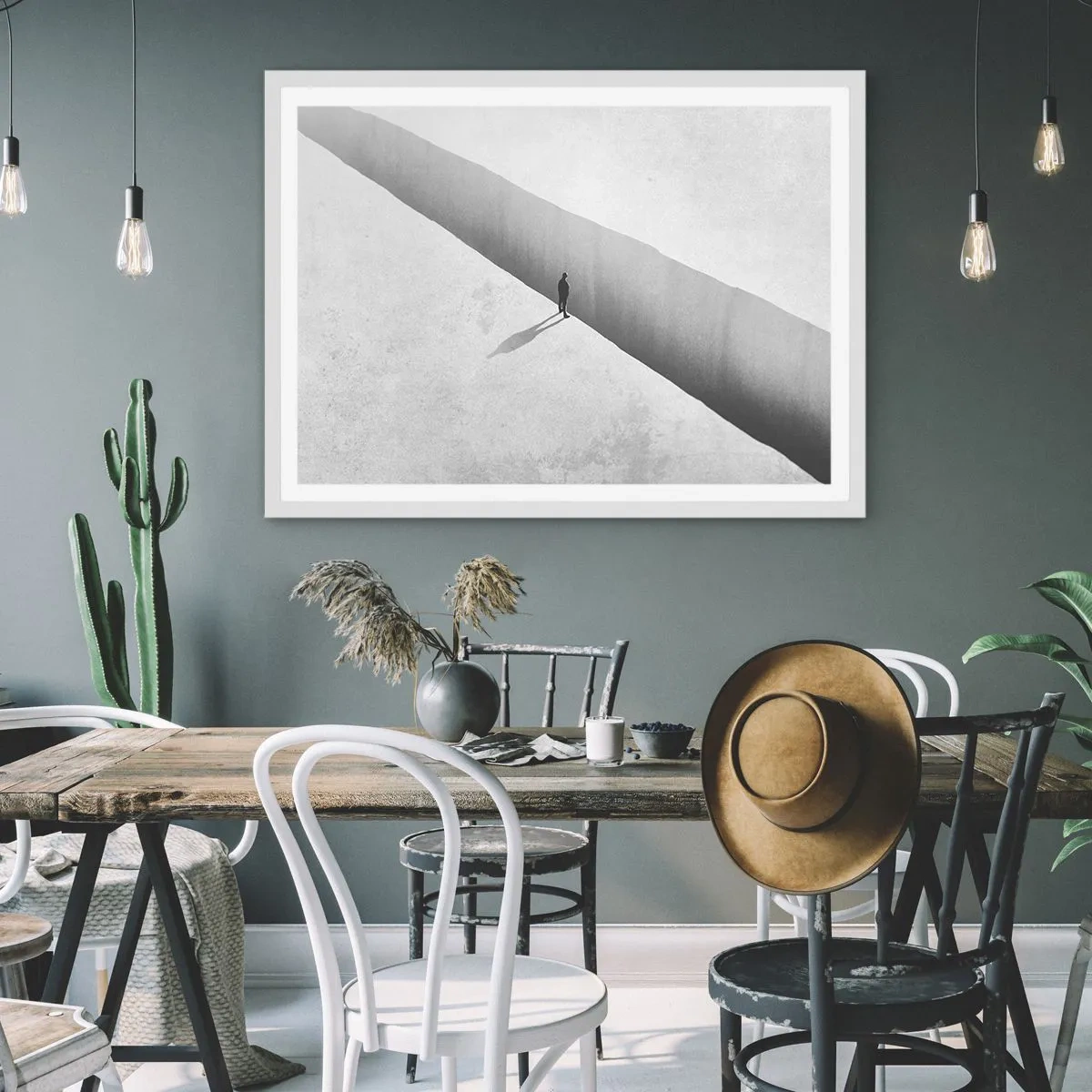 Póster en marco blanco - Sin un destino claro - 91x61 cm