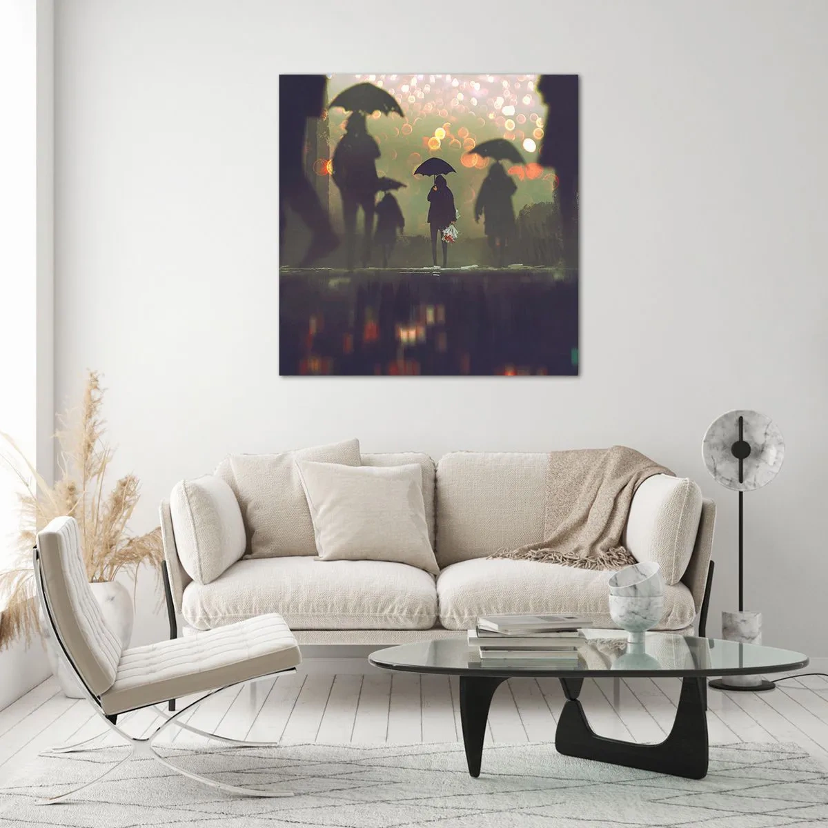 Cuadro sobre vidrio - Impresiones sobre Vidrio - Desde la perspectiva de una gota de lluvia - 50x50 cm