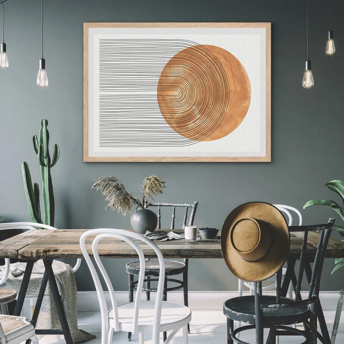 Póster en marco roble claro - Una composición soleada - 50x40 cm