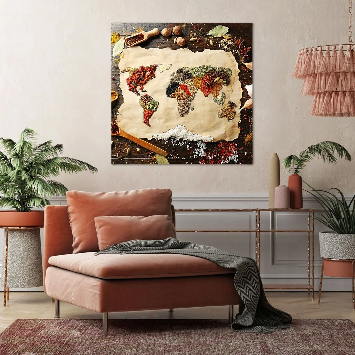 Cuadro sobre lienzo - Impresión de Imagen - Todos los sabores del mundo - 30x30 cm