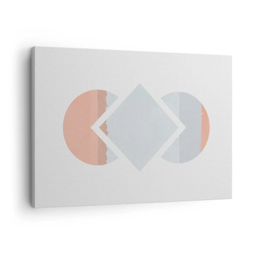 Cuadro sobre lienzo - Impresión de Imagen - Una pintura minimalista con formas geométricas. - 70x50cm - Arte geométrico - Decoración de pared moderna para salón y dormitorio ARTTOR