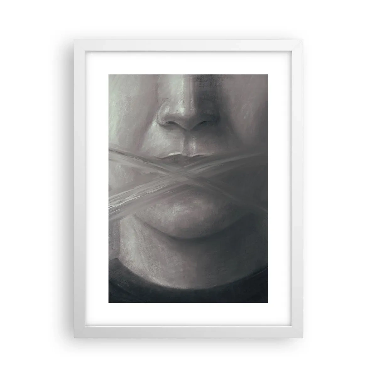 Póster en marco blanco - Ni una palabra - 30x40 cm