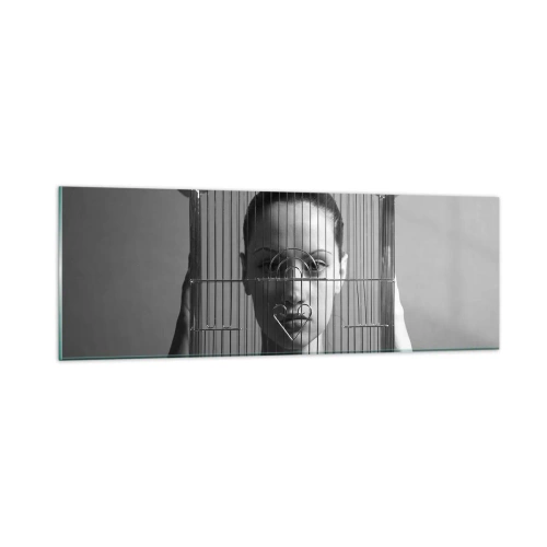 Cuadro sobre vidrio - Impresiones sobre Vidrio - Un retrato algo surrealista - 90x30 cm