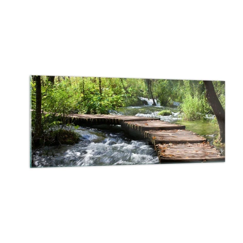 Cuadro sobre vidrio - Impresiones sobre Vidrio - Sobre una cascada de espuma - 100x40 cm