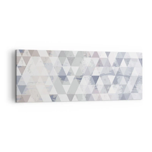 Cuadro sobre lienzo - Impresión de Imagen - Patrón de triángulo geométrico en tonos pastel - 140x50cm - A ritmo de triángulo - Decoración de pared moderna para salón y dormitorio ARTTOR