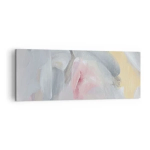 Cuadro sobre lienzo - Impresión de Imagen - Trazos pastel abstractos en tonos rosa y gris. - 140x50cm - En un mundo de colores pastel - Decoración de pared moderna para salón y dormitorio ARTTOR