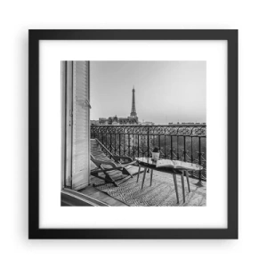 Póster en marco negro - Una tarde parisina - 30x30 cm