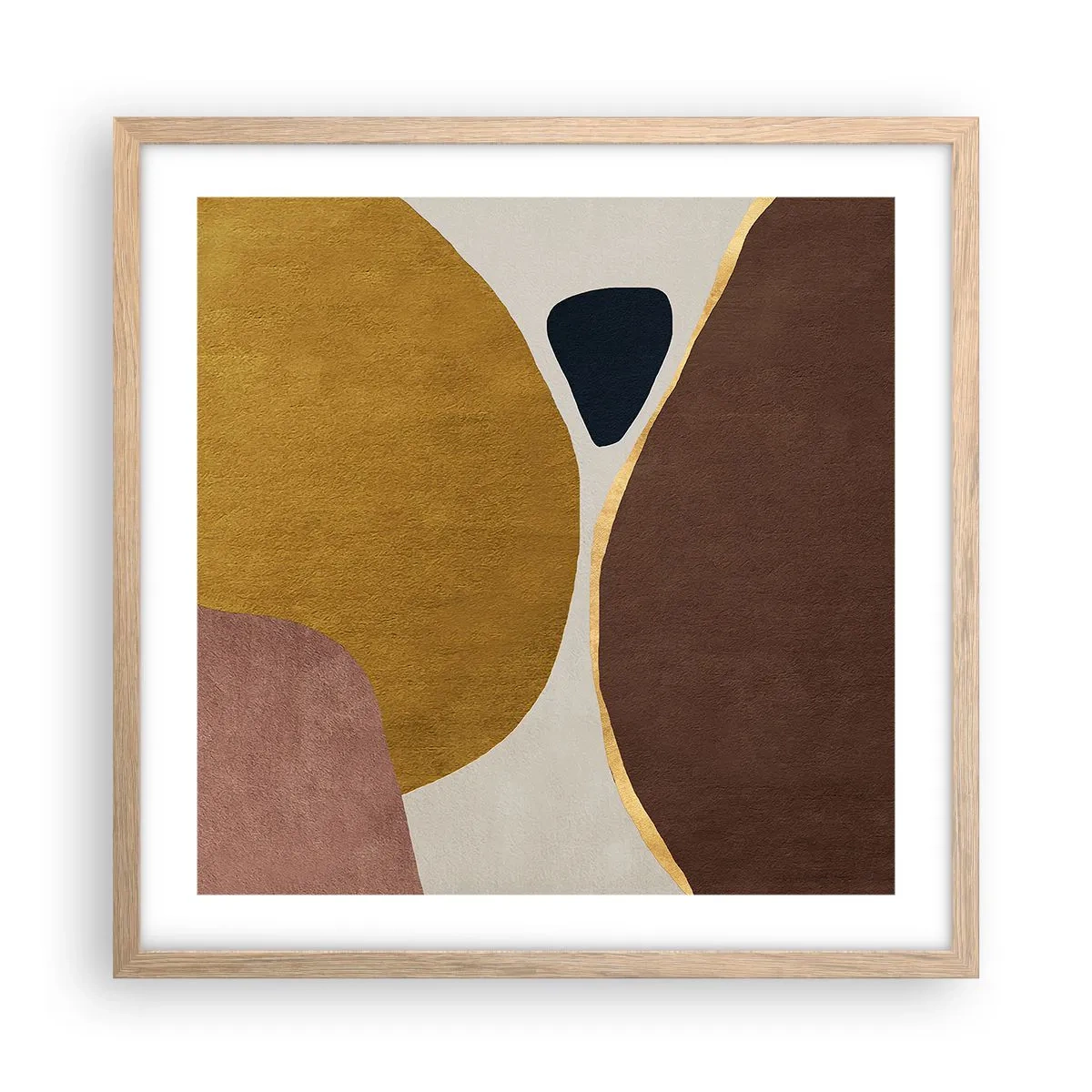 Póster en marco roble claro - Abstracción - un lugar en el espacio - 50x50 cm