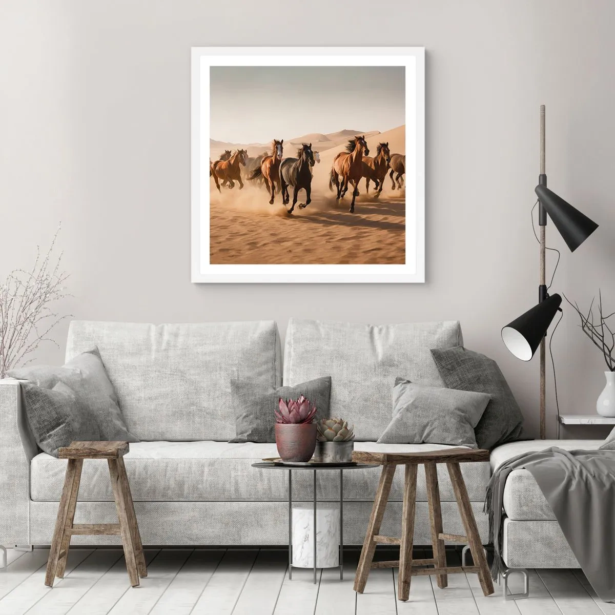 Póster en marco blanco - Libre como el viento - 60x60 cm