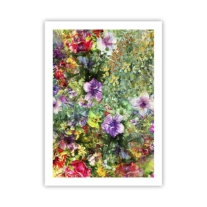 Póster - Arreglo floral colorido - 50x70cm - En flores a la perdición - Decoración de pared moderna para salón y dormitorio ARTTOR