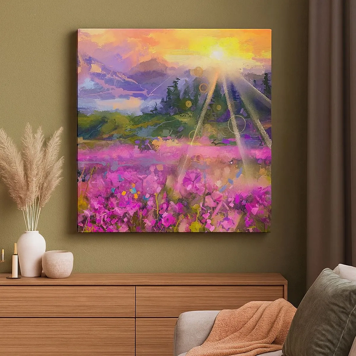 Cuadro sobre lienzo - Impresión de Imagen - En un valle bajo la protección del sol - 30x30 cm