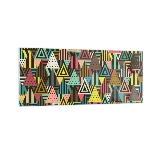 Cuadro sobre vidrio - Impresiones sobre Vidrio - A ritmo de triángulo - 100x40 cm