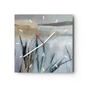 Reloj de pared - Reloj de vidrio - Campos de invierno - 40x40 cm