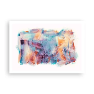 Póster - Pinceladas coloridas en una composición abstracta - 100x70cm - Colorido desorden - Decoración de pared moderna para salón y dormitorio ARTTOR