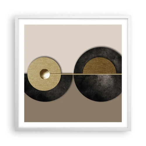 Póster en marco blanco - Variaciones en torno a un círculo - 60x60 cm