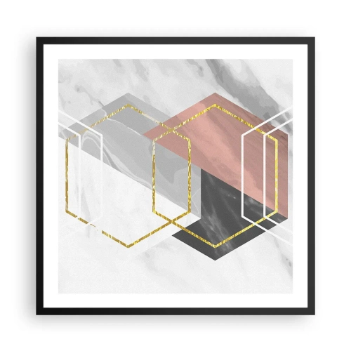Póster en marco negro - Composición en cadena - 60x60 cm