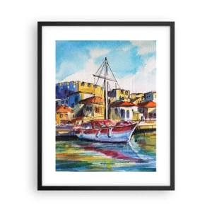 Póster en marco negro - Tarde de arco iris - 40x50 cm