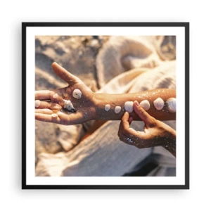 Póster en marco negro - La belleza al alcance de la mano - 60x60 cm