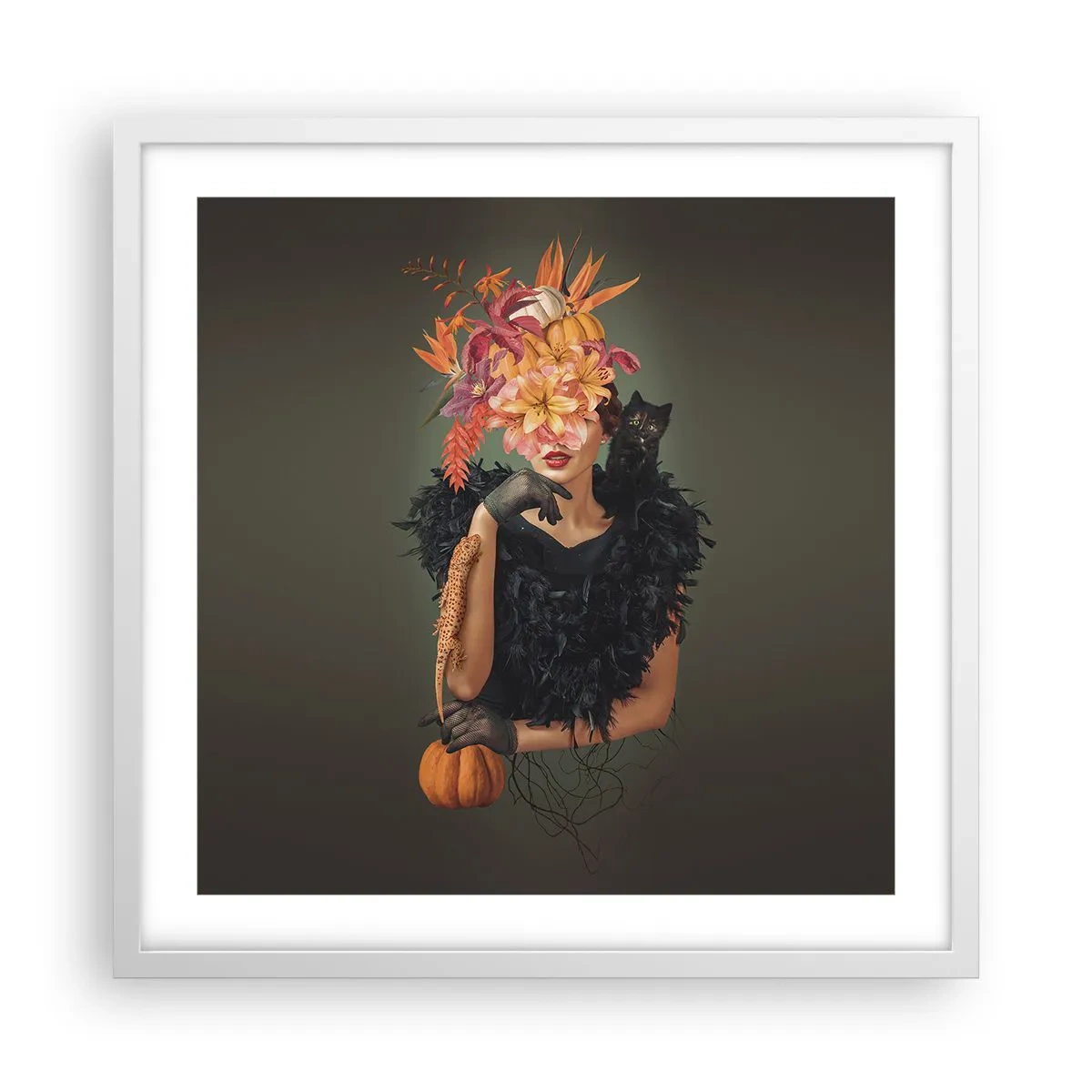 Póster en marco blanco - Hechizo de bruja - 50x50 cm