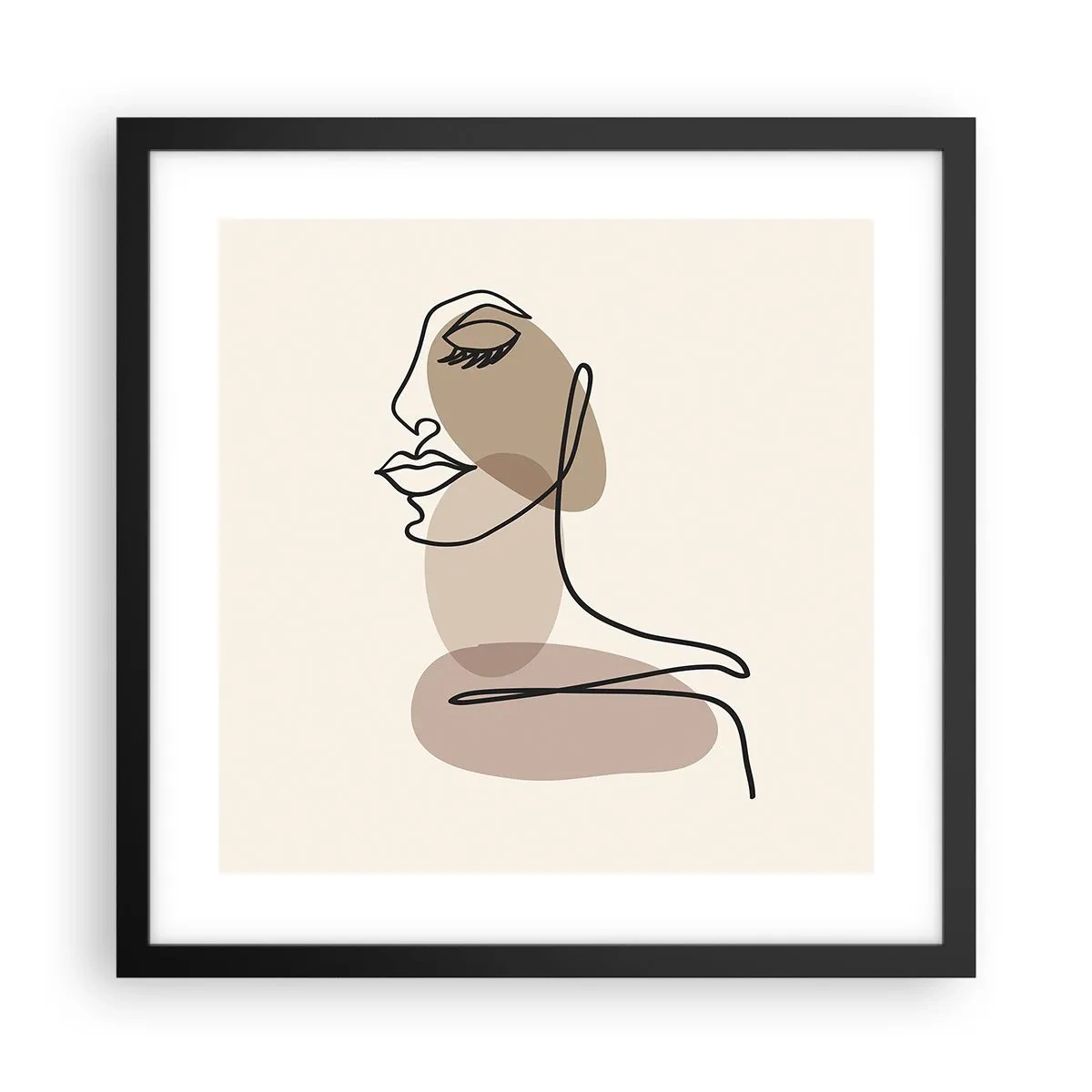 Póster en marco negro - Escucharse a sí misma - 40x40 cm