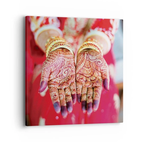 Cuadro sobre lienzo - Impresión de Imagen - Ritual con las manos - 40x40 cm