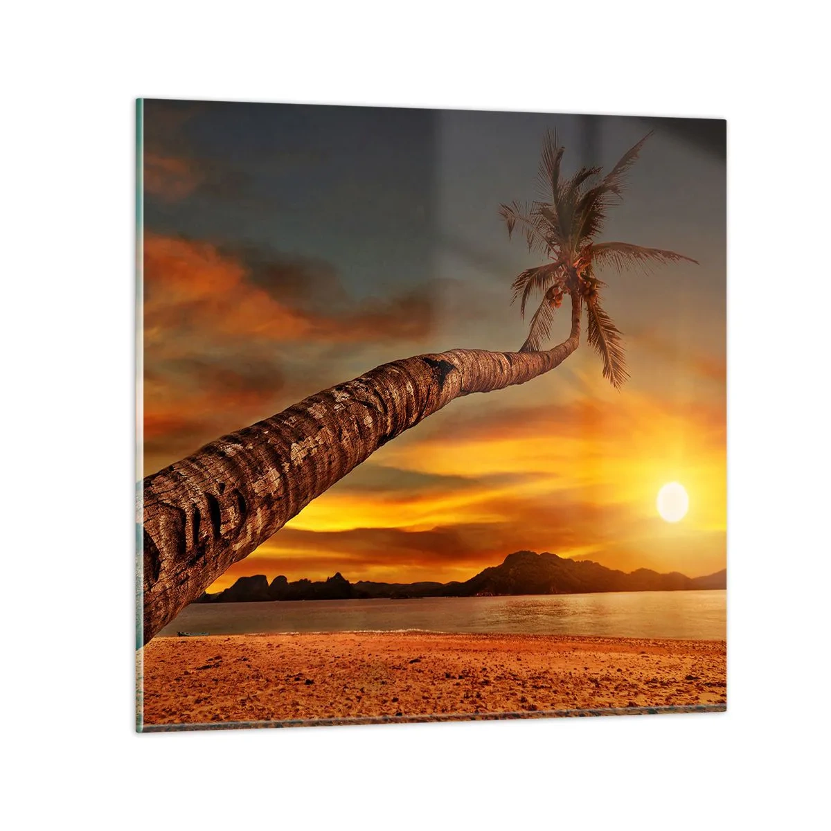 Cuadro sobre vidrio - Impresiones sobre Vidrio - Vacaciones exóticas, aventura en el Caribe - 30x30 cm