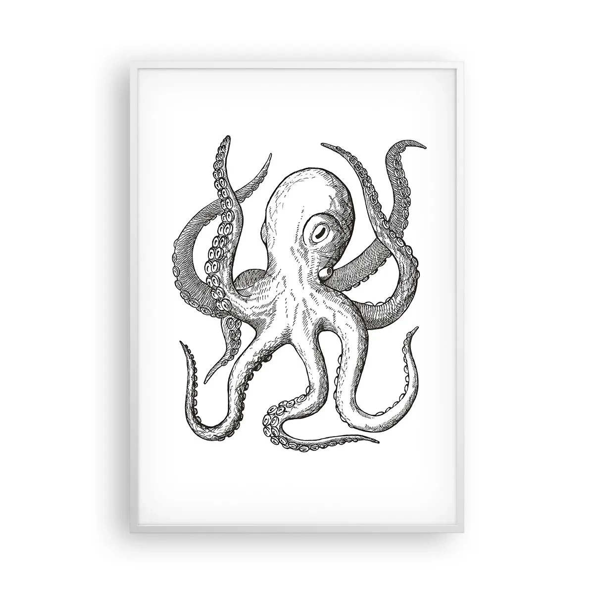 Póster en marco blanco - Bailando con olas - 70x100 cm