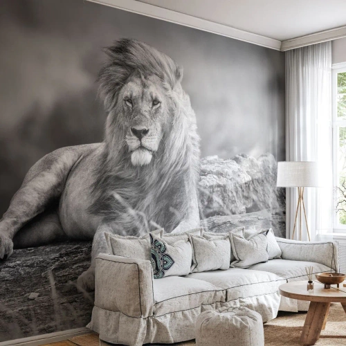 Fotomural Autadhesivo Deluxe Sticker - La siesta real - León, animales, Naturaleza - 150x105 cm