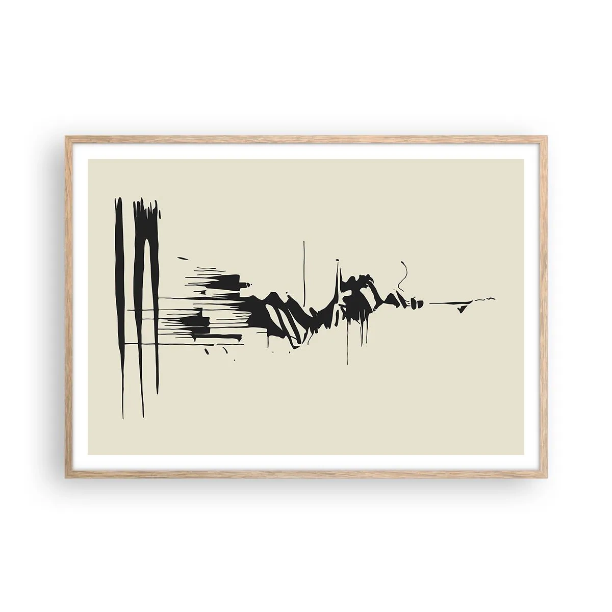 Póster en marco roble claro - Abstracción apresurada - 100x70 cm