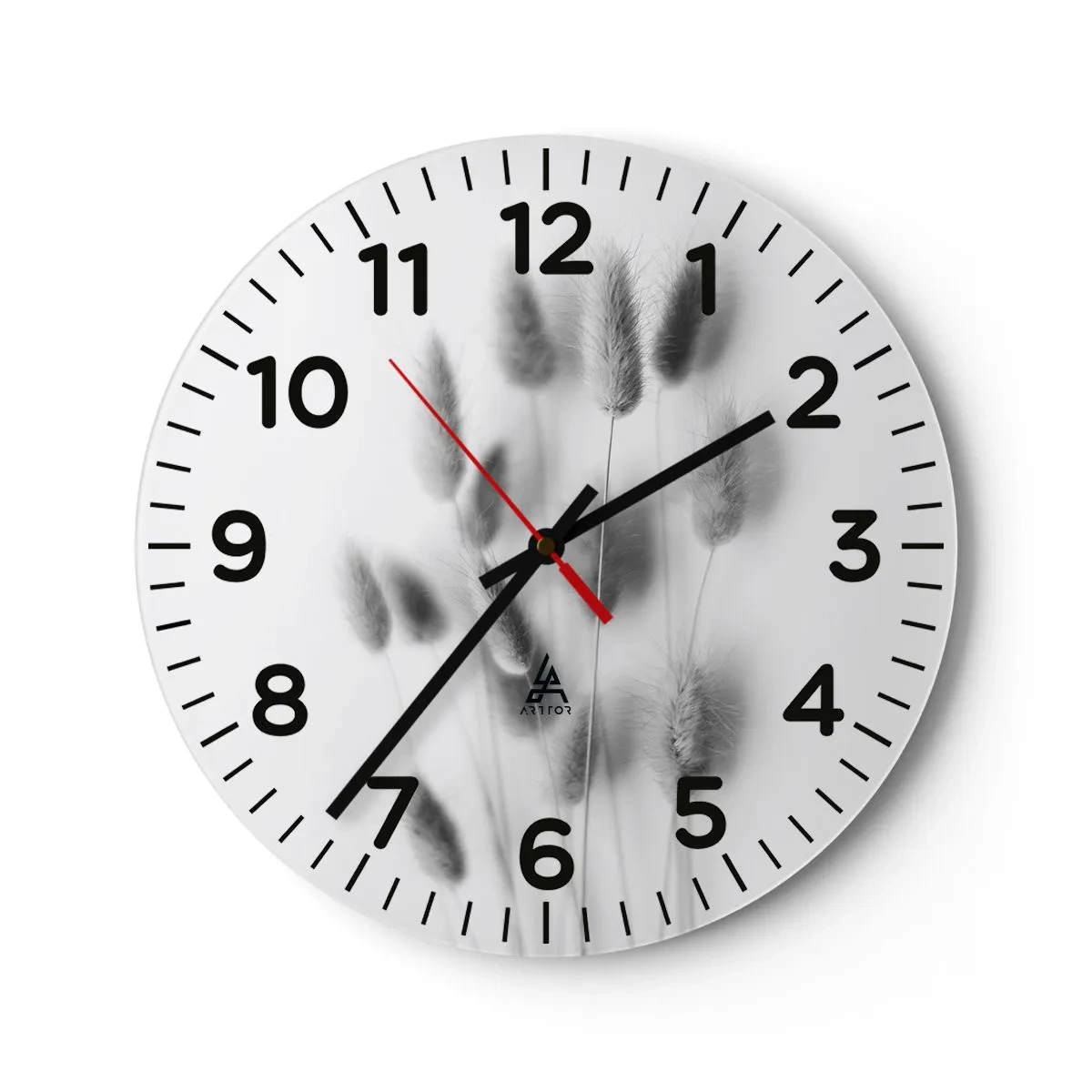 Reloj de pared - Reloj de vidrio - Esponjas naturales - 30x30 cm