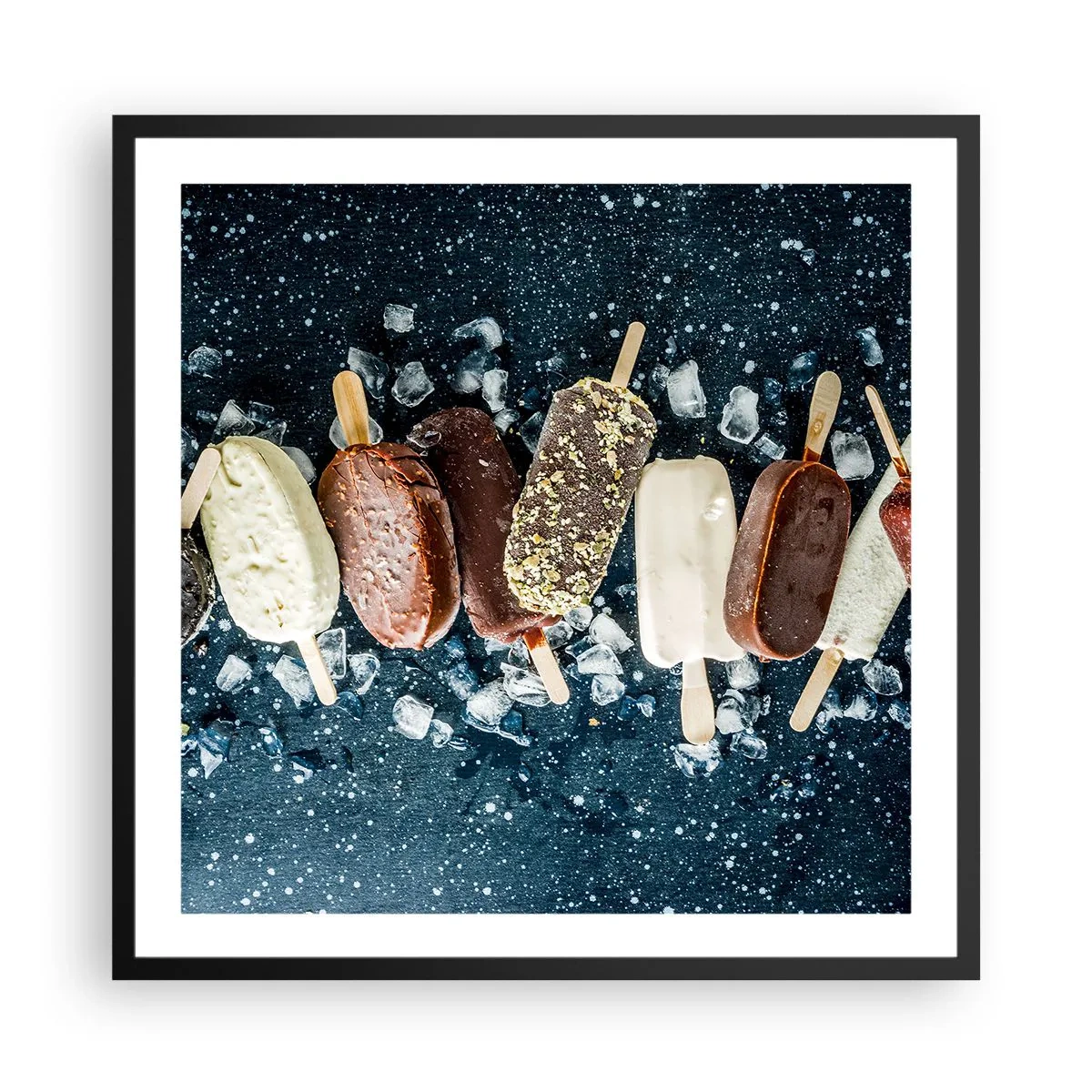 Póster en marco negro - El sabor del verano caluroso - 60x60 cm