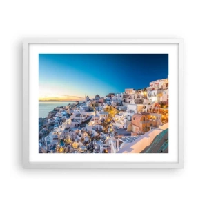 Póster en marco blanco - La esencia de lo griego - 50x40 cm