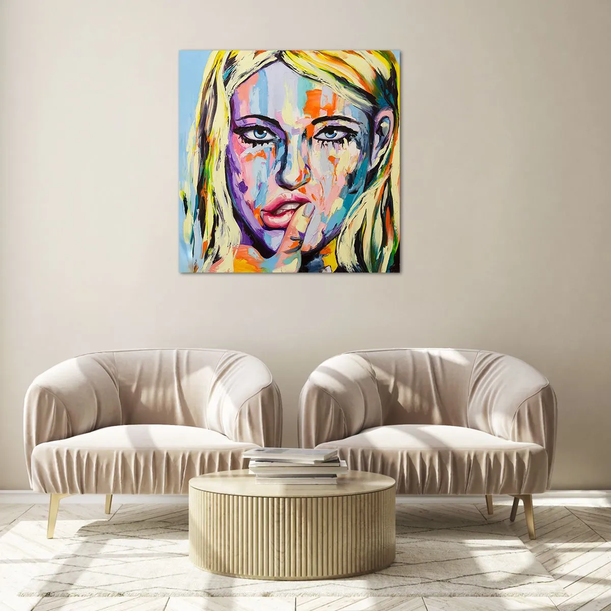 Cuadro sobre vidrio - Impresiones sobre Vidrio - Mírala a los ojos - 70x70 cm