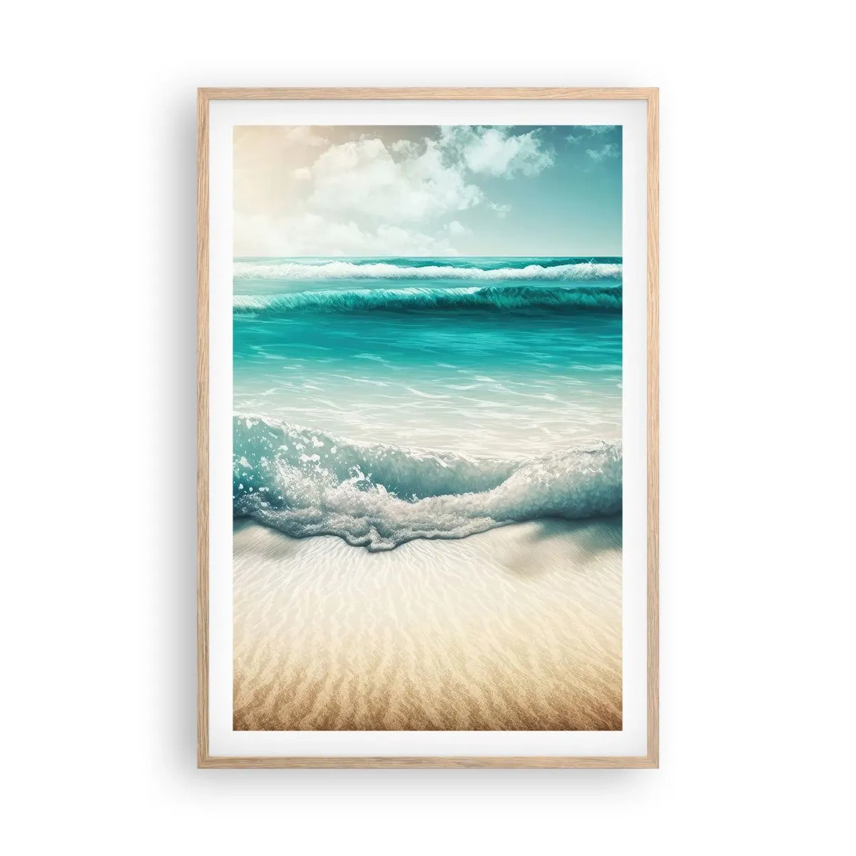 Póster en marco roble claro - Calma oceánica - 61x91 cm